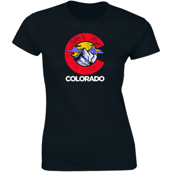 Half It Tops - Colorado Rocky Mountain Sunnest Area Logo T-shirt Half It Tops - Colorado Rocky Mountain Sunnest Area Logo T-shirt